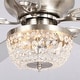 preview thumbnail 8 of 9, 48" Polished Nickel Low Profile Crystal Ceiling Fan with Light and Remote