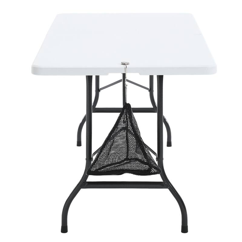 Patio Dining Table Bi-Folding Portable Table Lightweight Foldable Large Camping Table for Indoor Outdoor Picnic Backyard