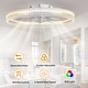 preview thumbnail 14 of 20, 19" RGB Flush Mount Ceiling Fan with Remote, Bladeless Crystal Design, 6-Speed DC Motor, Dimmable LED for Bedroom & Living Room