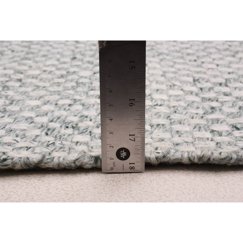 ECARPETGALLERY Braid weave Sienna Grey Wool Rug - 4'2 x 6'0