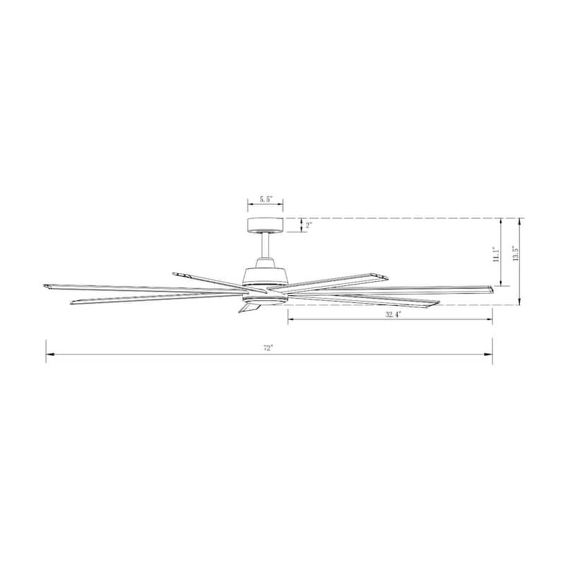 Lucci Air 72-inch Atlanta Indoor/Outdoor DC Ceiling Fan with LED Light and Remote