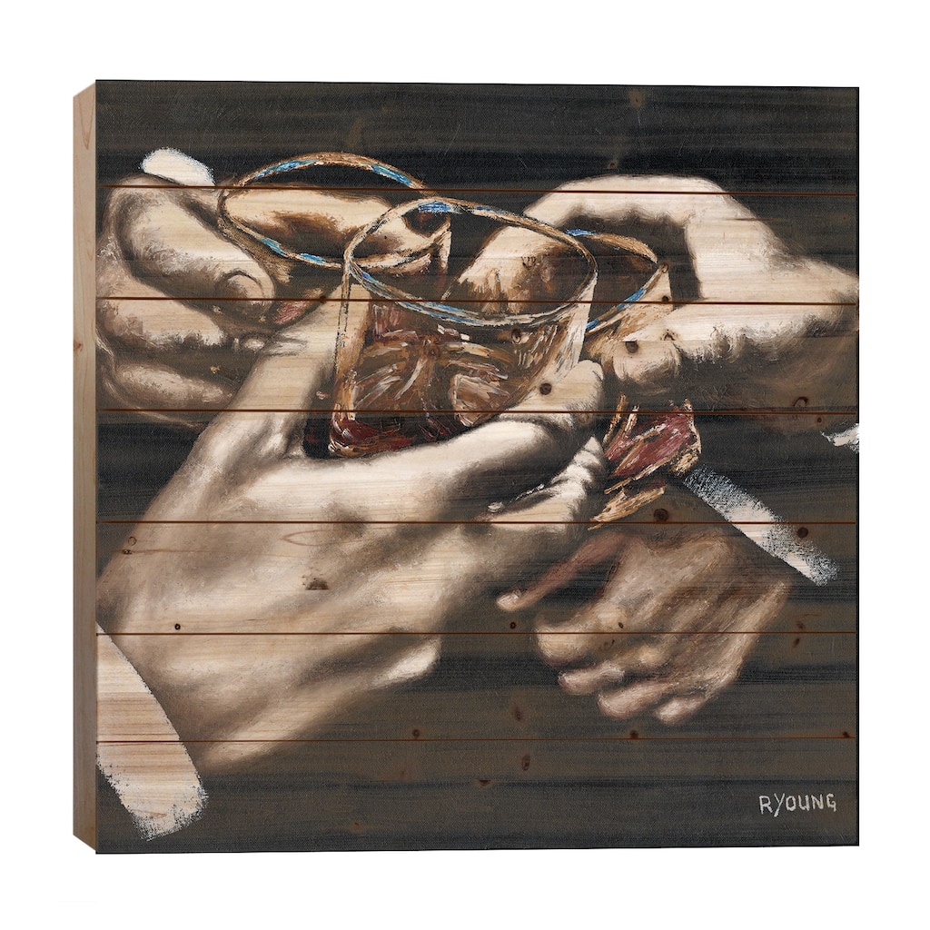 Cheers Print On Wood by Richard Young - Multi-Color