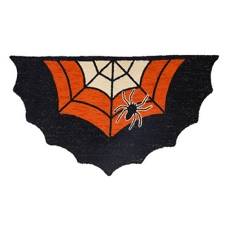 Indoor Outdoor Hooked Rug with Lurex Yarn Spider Web 24