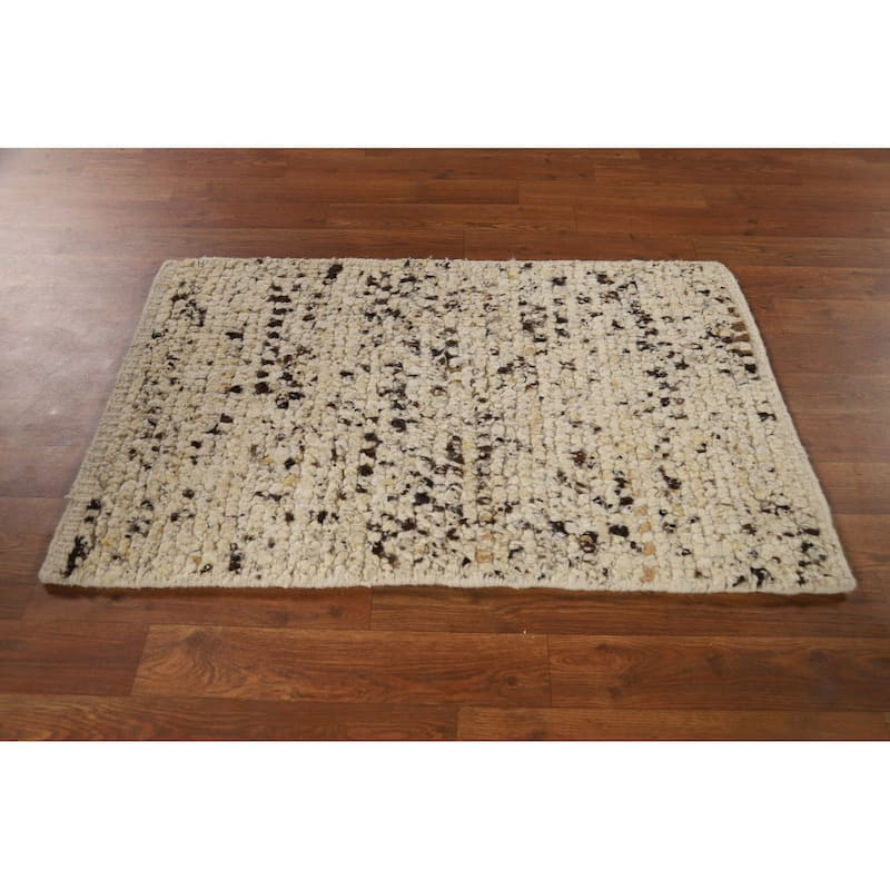 Moroccan Oriental Abstract Accent Rug Handmade Wool Carpet - 2'0"x 3'0"