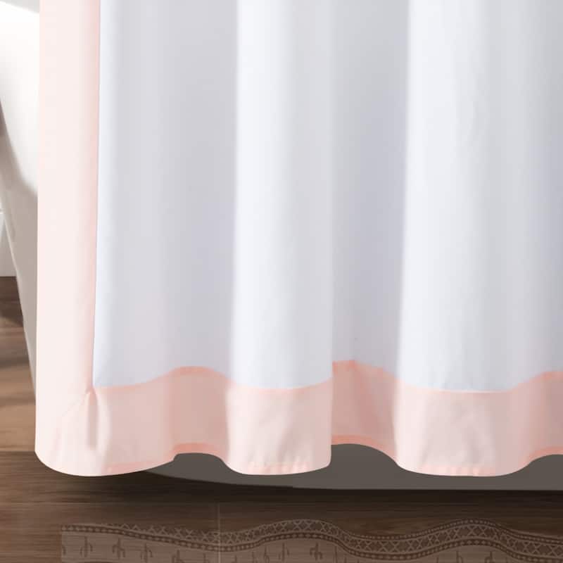Lush Decor Block Border Shower Curtain Single