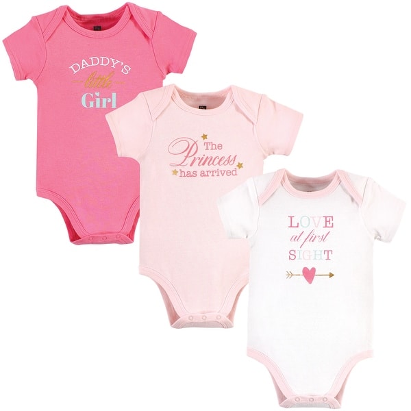 slide 1 of 1, Hudson Baby Infant Girl Cotton Bodysuits, Daddys Girl 0-3 Months - Daddys Girl