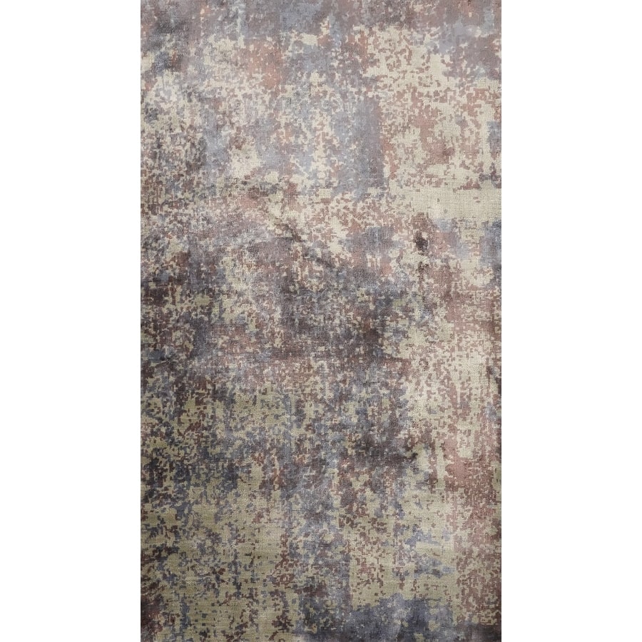 Hand Knotted Oriental Viscose Silk Carpet Modern Abstract Multi-Colored Abstract Area Rug - 4' 7'' X 2' 7''