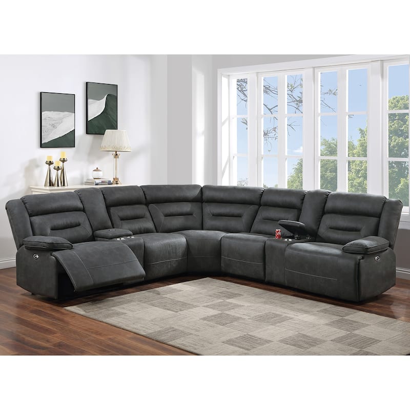 3-Piece Gel Leatherette Upholstered Reclining Sectional