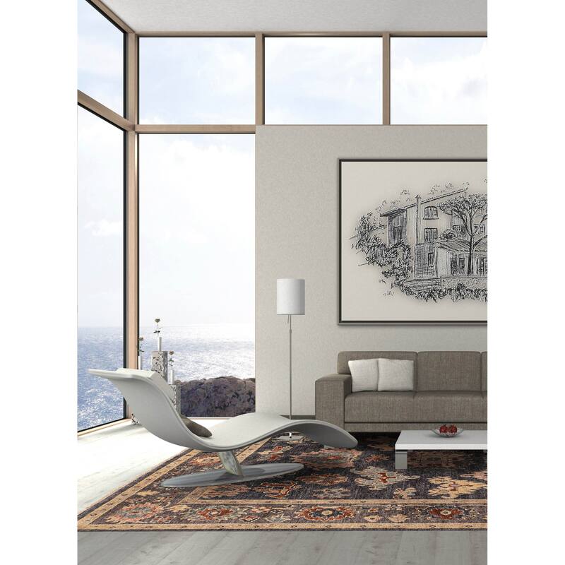 ECARPETGALLERY Hand-knotted Modern Oushak Charcoal Wool Rug - 8'0 x 9'11