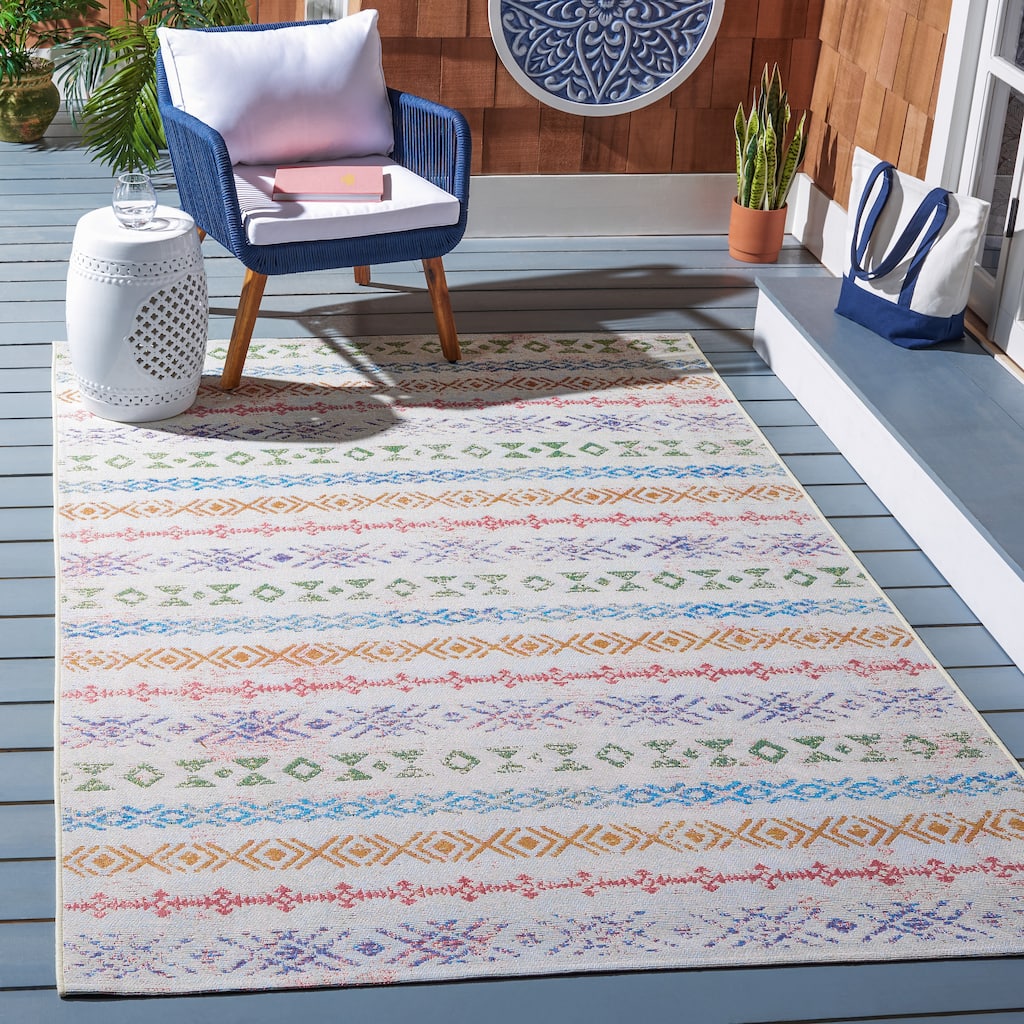 SAFAVIEH Summer Anton Boho Indoor/ Outdoor Waterproof Patio Backyard Rug
