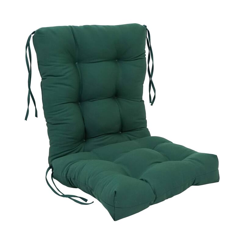 Multi-Section Tufted Twill Seat/Back Chair Cushion (Multiple Sizes) - 18 x 38 - Forest Green