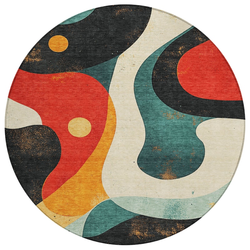 Machine Washable Indoor/Outdoor Casual Contemporary Chantille Rug