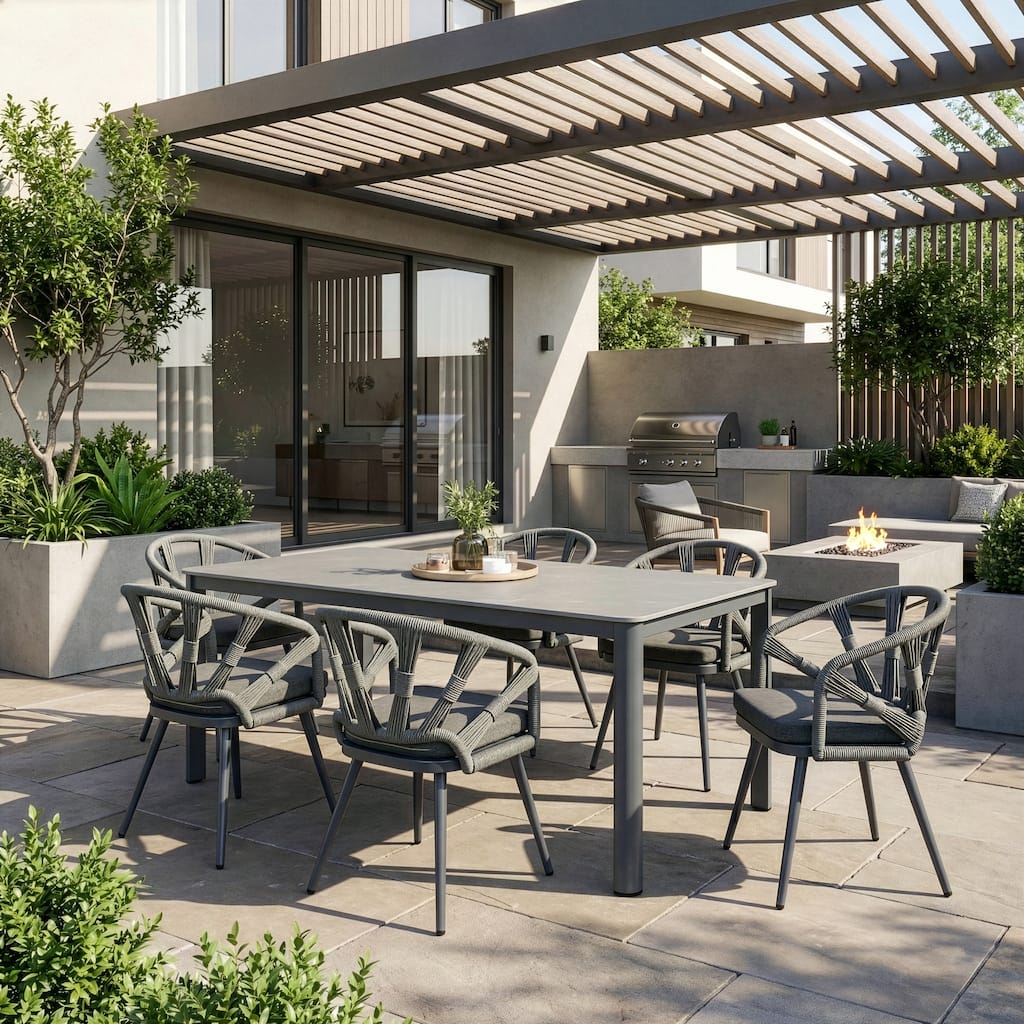 Binda Grey Outdoor Dining 6 Seats Set