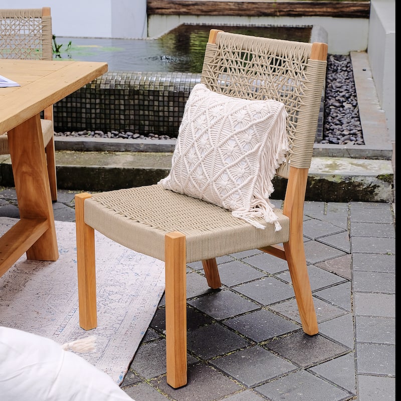 Cambridge Casual Nassau 2-piece Teak Patio Dining Chair
