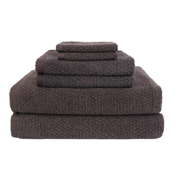 Charcoal - Everplush® Essential Diamond Bath Sheet - 6 piece set - Charcoal
