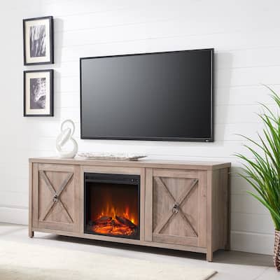 Granger 58" TV Stand with Log Fireplace Insert