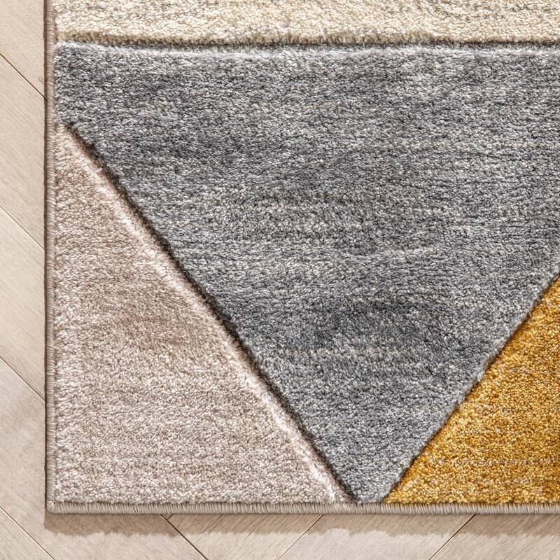 Well Woven Ruby Rita Scandinavian Geometric Triangle High Low Area Rug