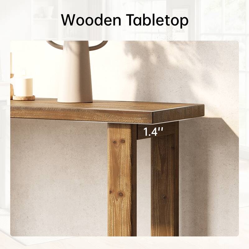 70.9 Inch Solid Wood Console Table for Entryway - 11.8"D x 70.9"W x 31.8"H