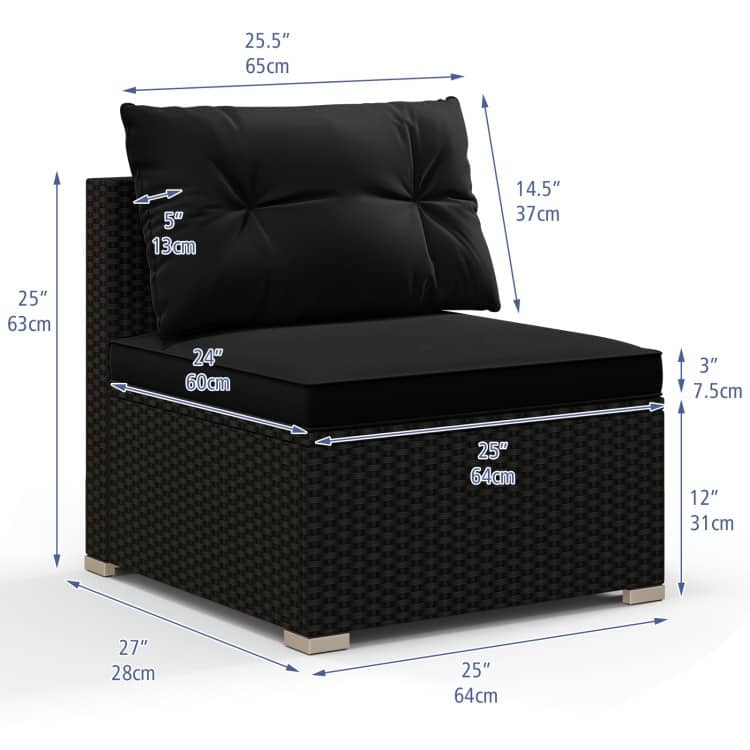 5-Piece Modern Outdoor Furniture Set for Backyard and Poolside - 27" x 25" x 25.5" (L x W x H)
