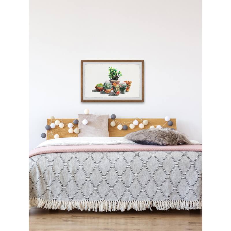 Potted Plant Arrangement Framed Wall Art, Nature-Inspired Accent - Refreshing Botanical Touch for Your Walls