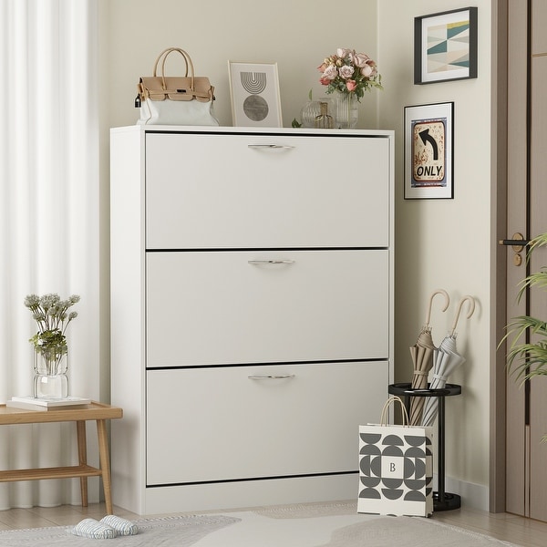Home Modern 3 Drawer Shoe Cabinet 3 Tier Shoe Rack Storage Organizer On Sale Bed Bath Beyond 36719363