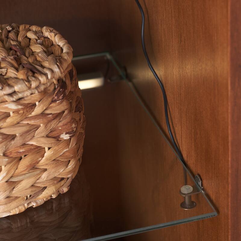 SEI Furniture Clairville Curio Bookcase Display Shelf - 16"W x 16"D x 70"H