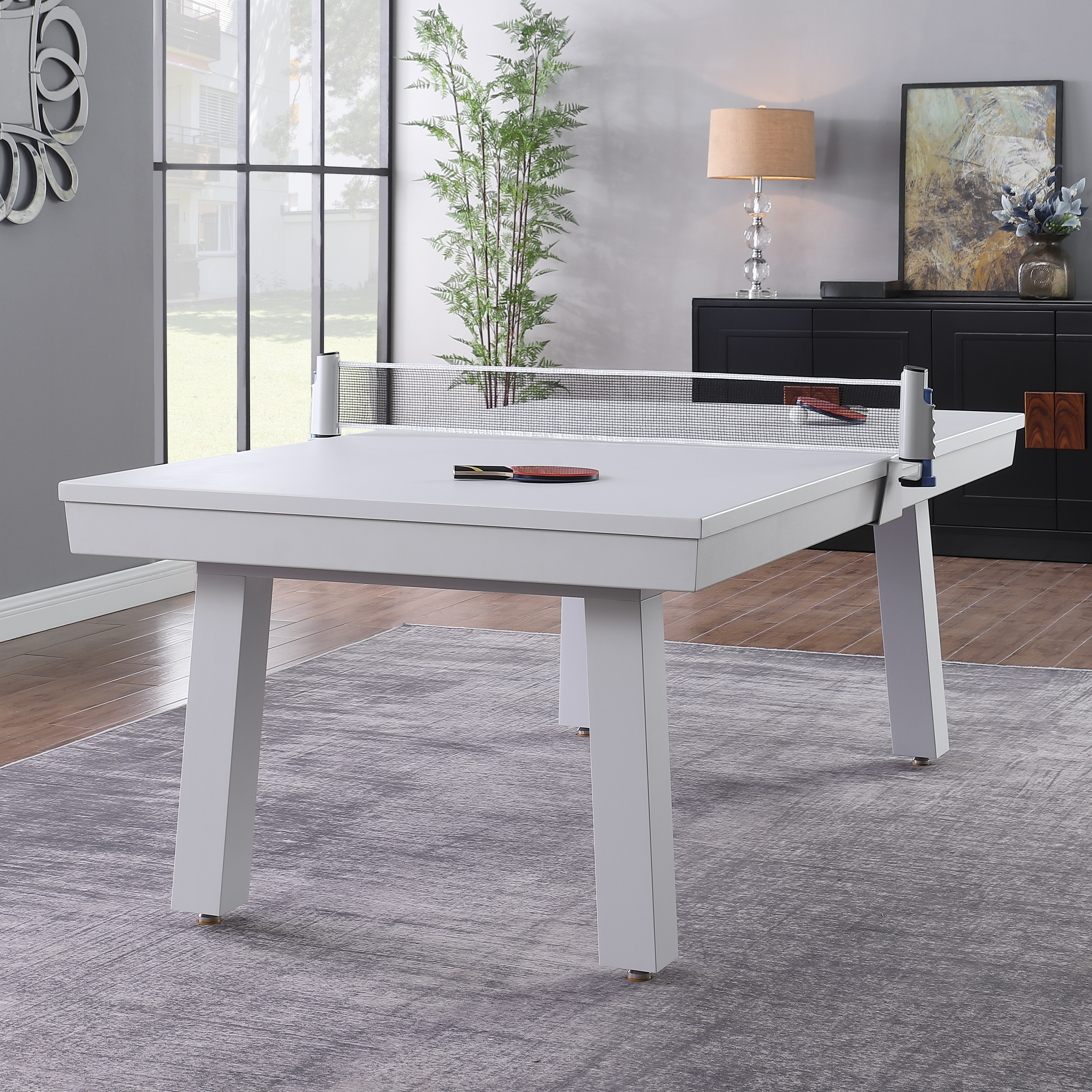 Newport 7ft Outdoor Slate Pool Table Dining Set, White