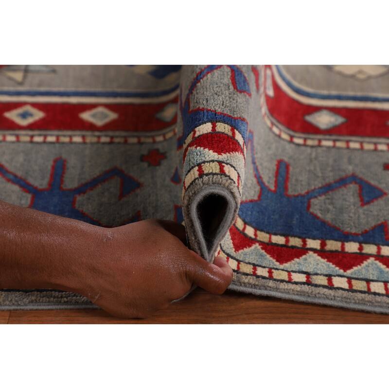 Kazak Oriental Area Rug Handmade Wool Carpet - 5'11" x 8'11"