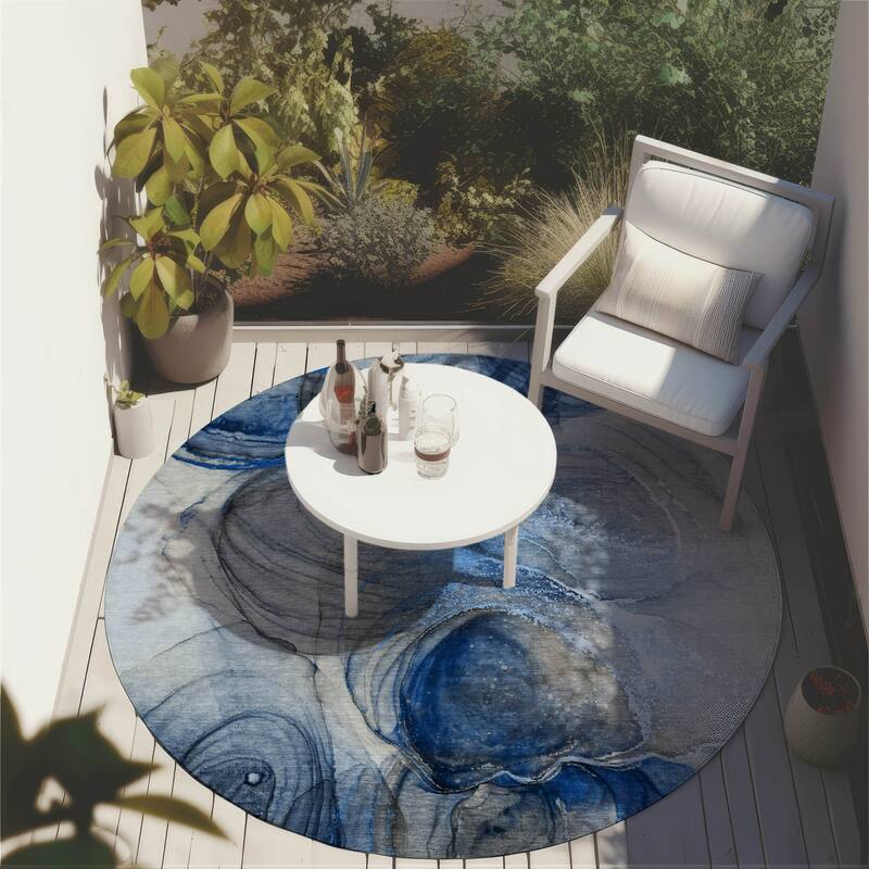 Bax Contemporary Abstract Weather Resistant Classic Meets Modern Outdoor Rug