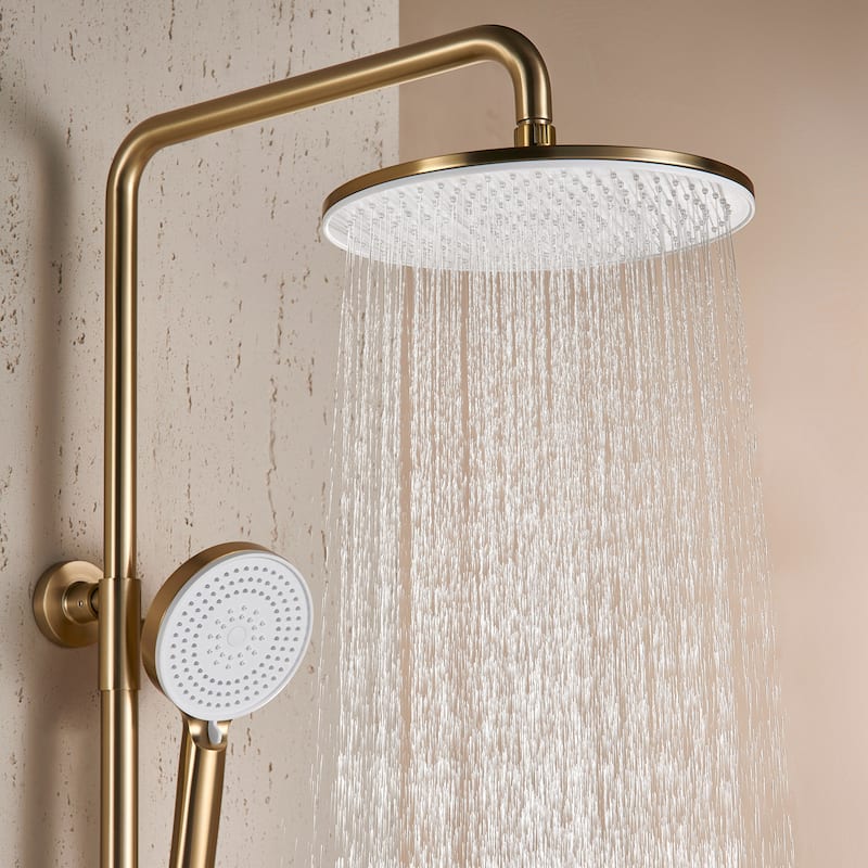 Matte Black Wall Mounted Thermostatic Bathroom Shower Faucet Set