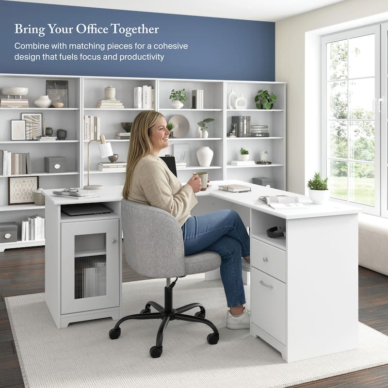 Bush Home Cabot 60W L Shaped Computer Desk with Storage