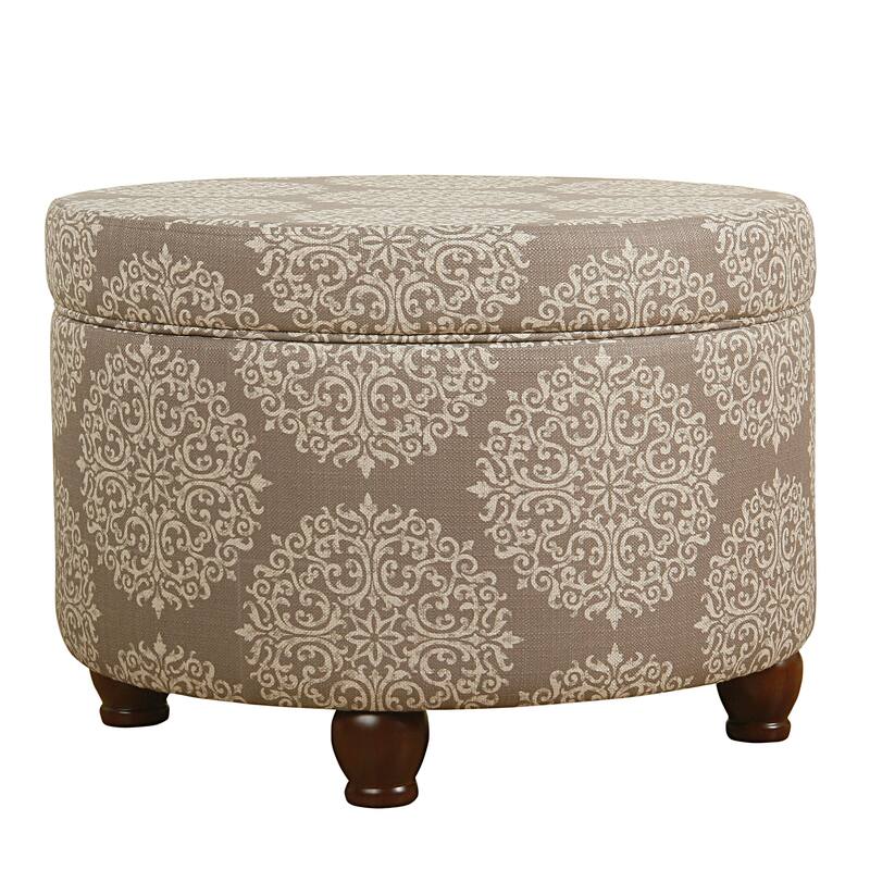 The Curated Nomad Hector Brown Medallion Storage Ottoman - Brown