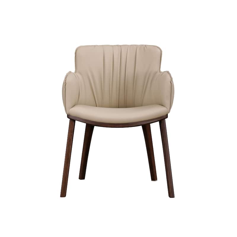 Furniture of America Abigail XIV Mid-Century Modern 5-Piece Walnut Solid Wood Extendable Dining Set with Arm Chairs