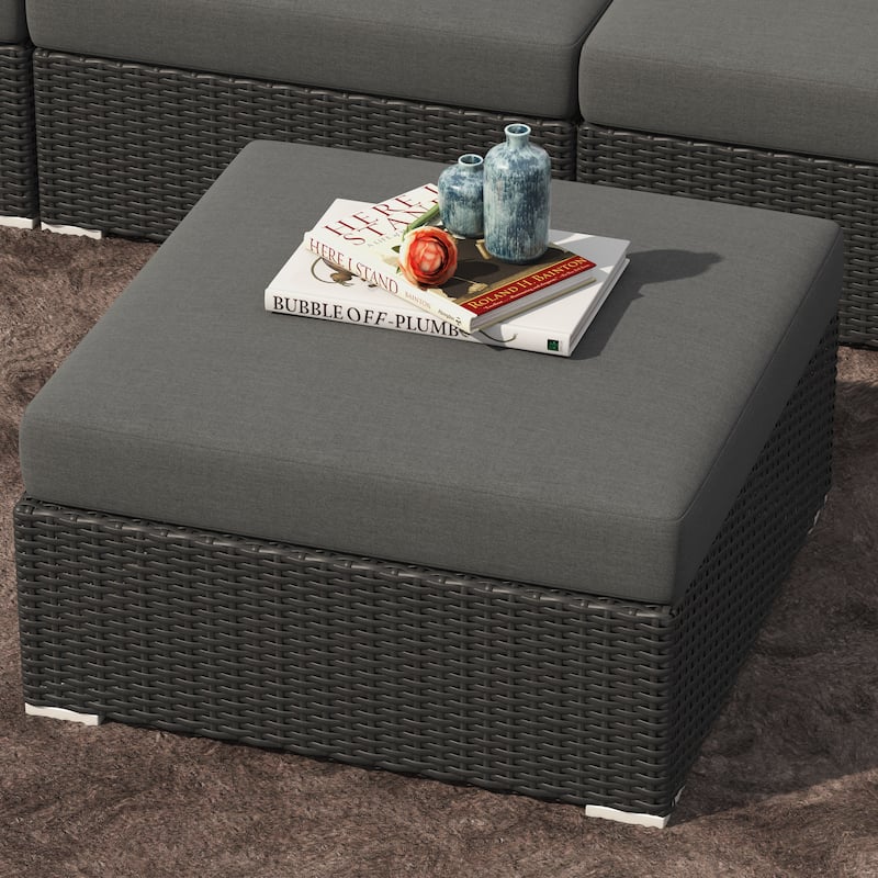Corvus 8-piece Aluminum Wicker Patio Sectional Conversation Set
