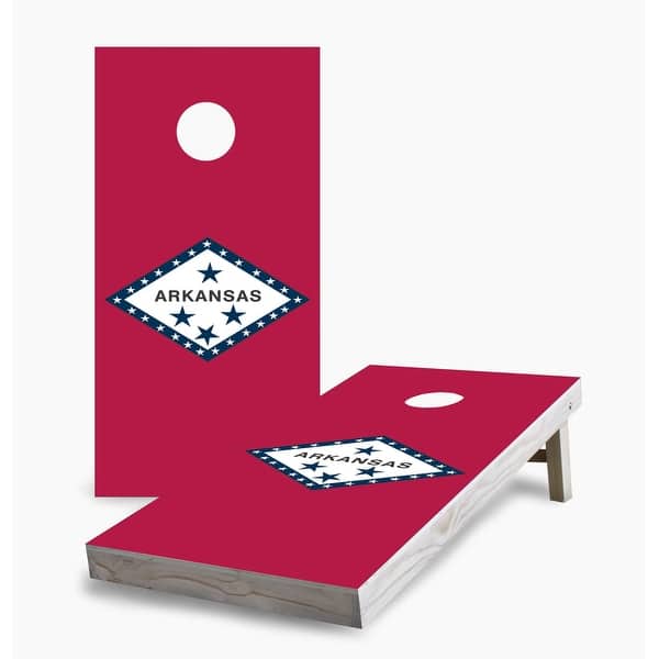 slide 2 of 7, Arkansas State Flag Cornhole Game (Choose Wraps or Boards) 2x4 Boards (24" x 48") - Include ALL Accessories