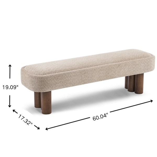 dimension image slide 5 of 6, Christopher Knight Home - Modern Upholstered Dining Bench with Padded Seating