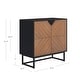 preview thumbnail 79 of 85, Nathan James Enloe Rustic Doors Metal Base Free Standing Modern Storage Cabinet for Entryway