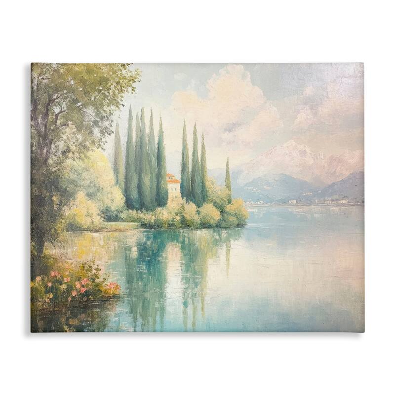 Stupell Lakeside Mansion View Canvas Wall Art Design By Petal Prints Design - 30 x 24