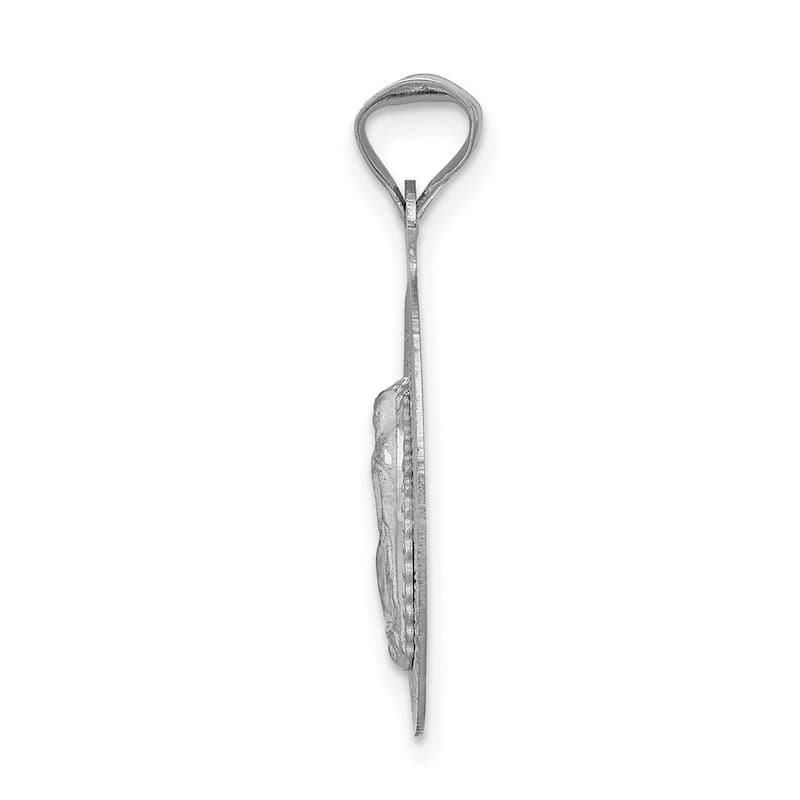 Curata 14k White Gold 18" 20mmx13mm Our Lady of Guadalupe Oval Necklace