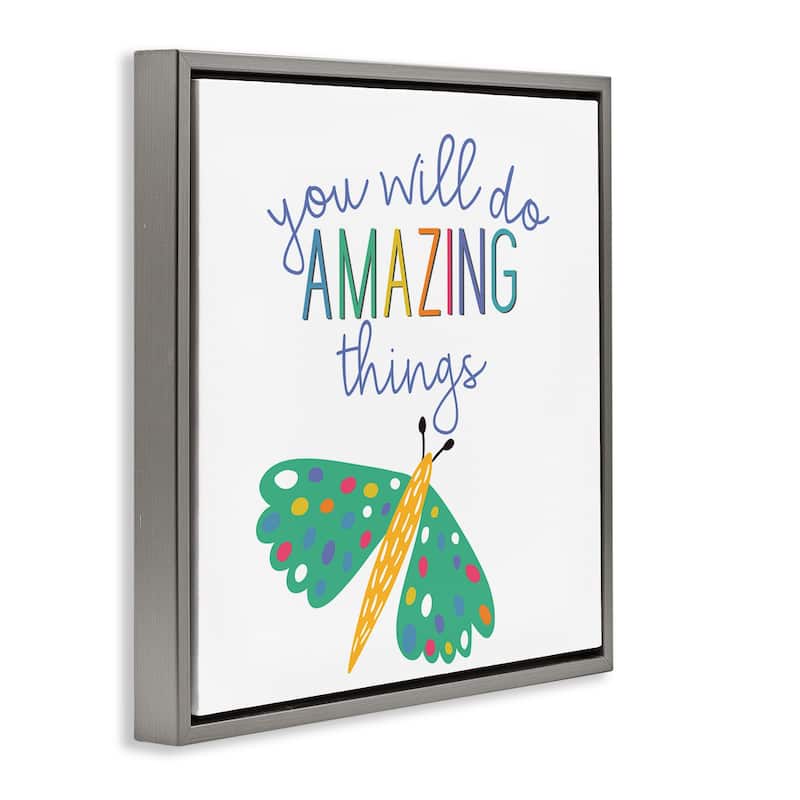 Stupell Inspiring Do Amazing Things Framed Floater Canvas Wall Art Design By Kim Allen