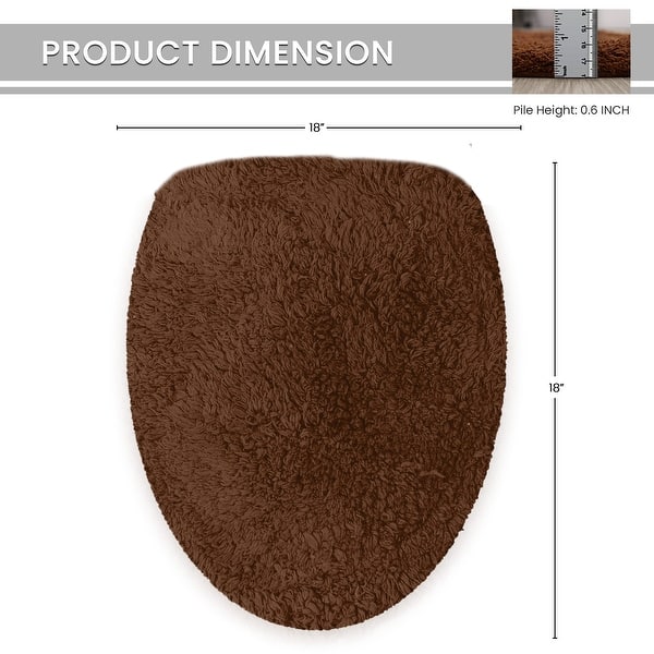 dimension image slide 6 of 17, Home Weavers Waterford Collection Cotton Toilet Lid Rug | Elastic Fit | Fit Most Standard Toilet Lid | 18"x18"