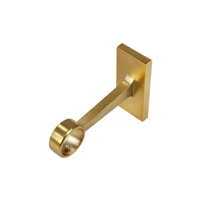 Lumi Home Furnishings Non-Adjustable Single Curtain Rod Brackets 1 in. (2-Piece) - Gold