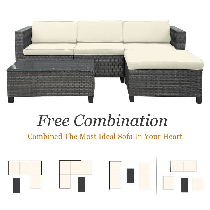 Royalcraft 5 Pieces Wicker Outdoor Sectional Sofa Sets