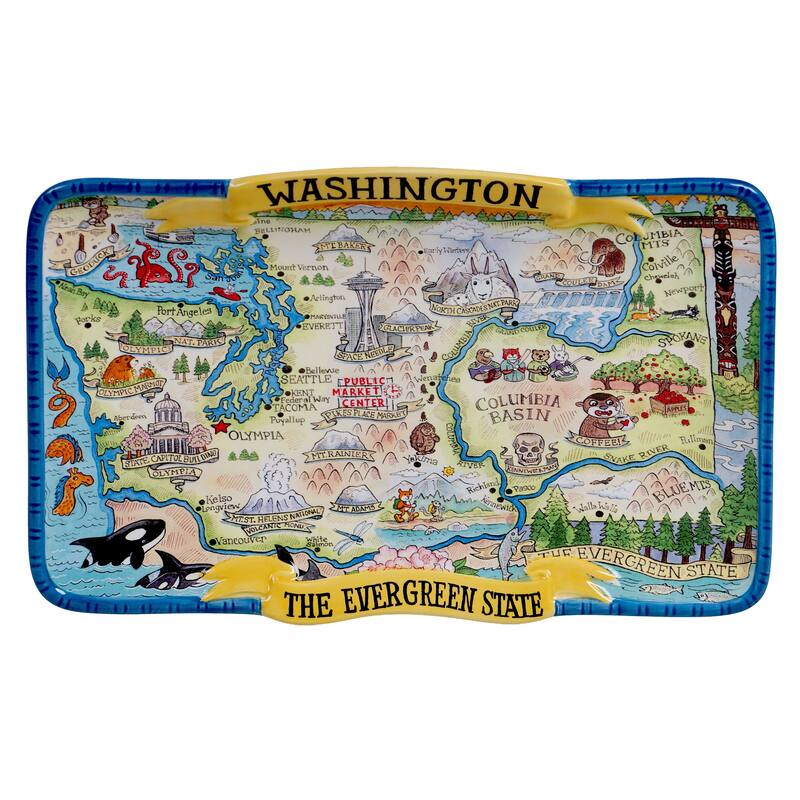 Certified International Washington Souvenir Rectangular Platter