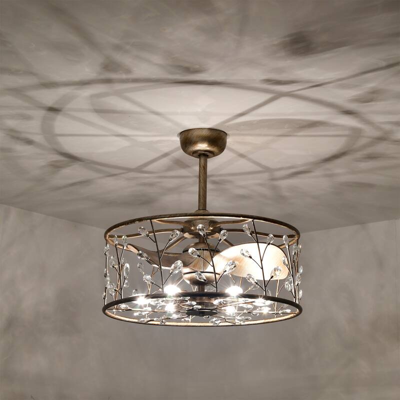 Onyx Antique Gold Finish Modern-Contemporary Crystal Ceiling Fandelier