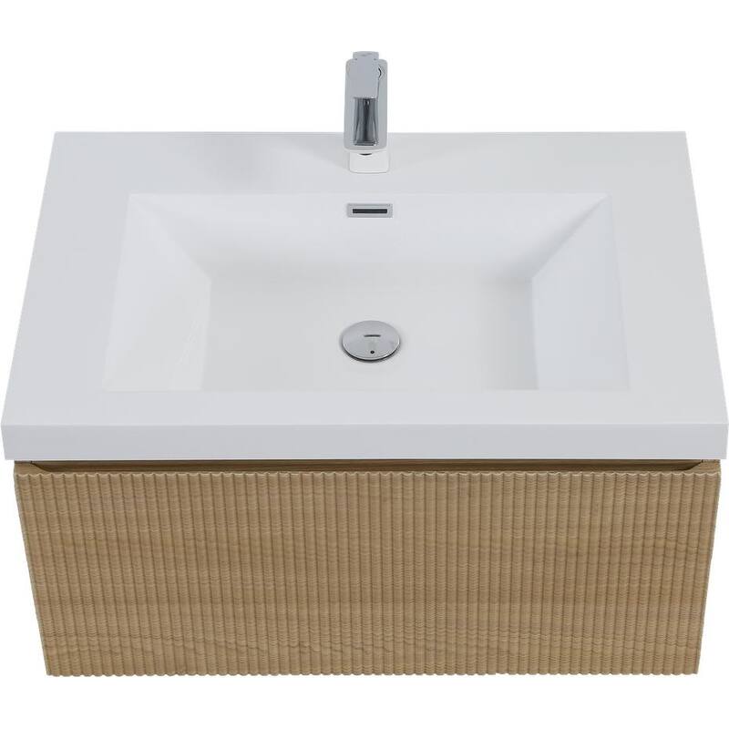 ABRUZZO Floating Vanity with Integrated Top Sink Soft-Close Wall-Mount Bathroom Cabinet