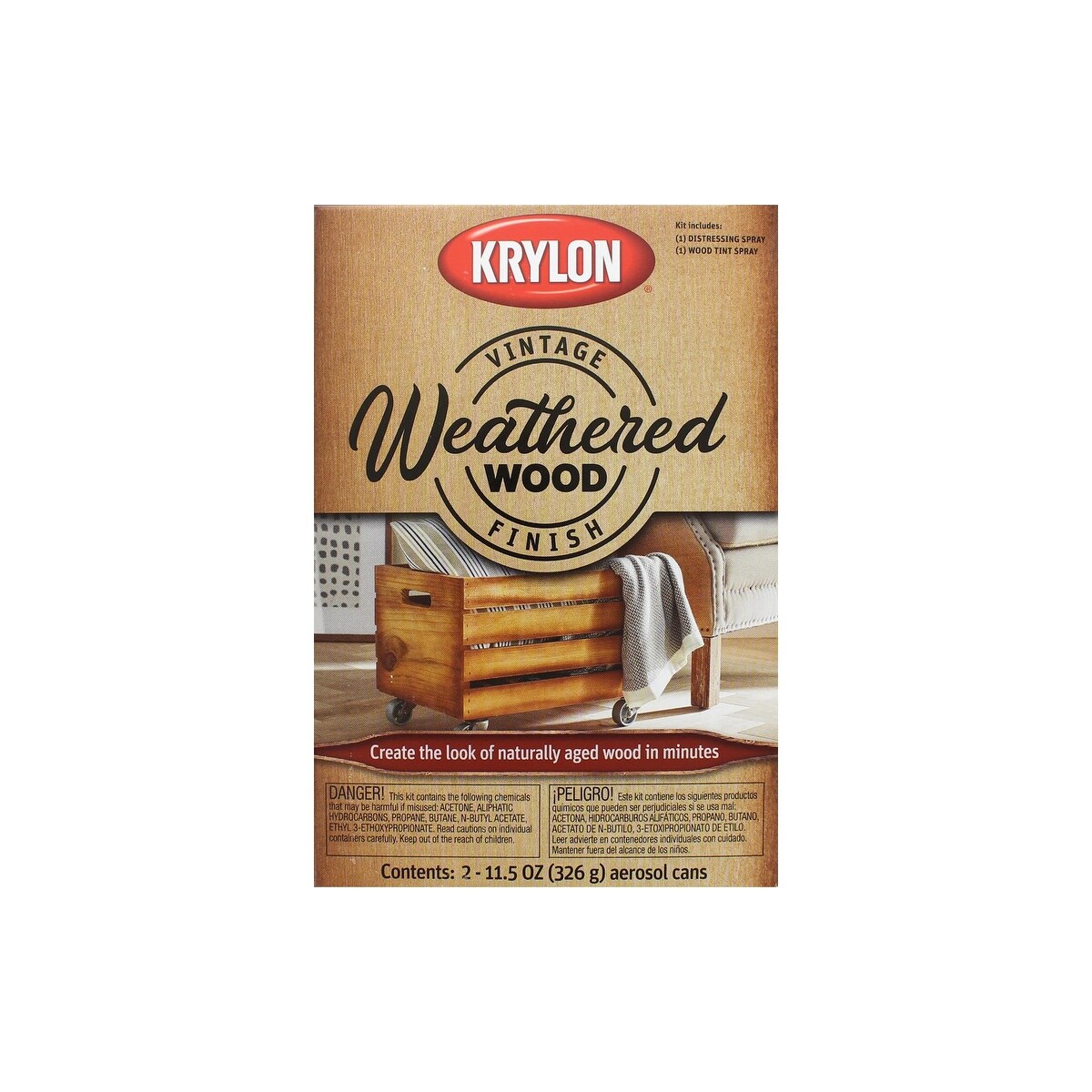 Shop Krylon Vintage Finish Paint Kit Weathered Wood Overstock