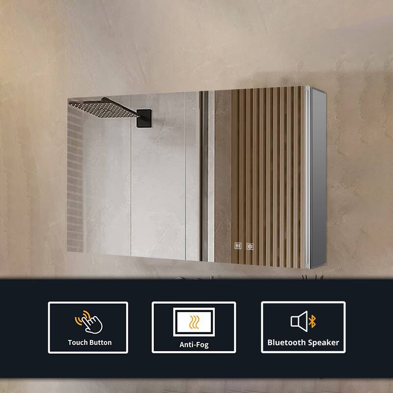 Corsica Surface-Mount LED Mirror Medicine Cabinet with Defogger