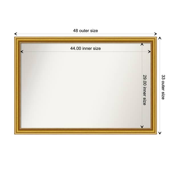 dimension image slide 55 of 93, Wall Mirror Choose Your Custom Size - Extra Large, Townhouse Gold Wood