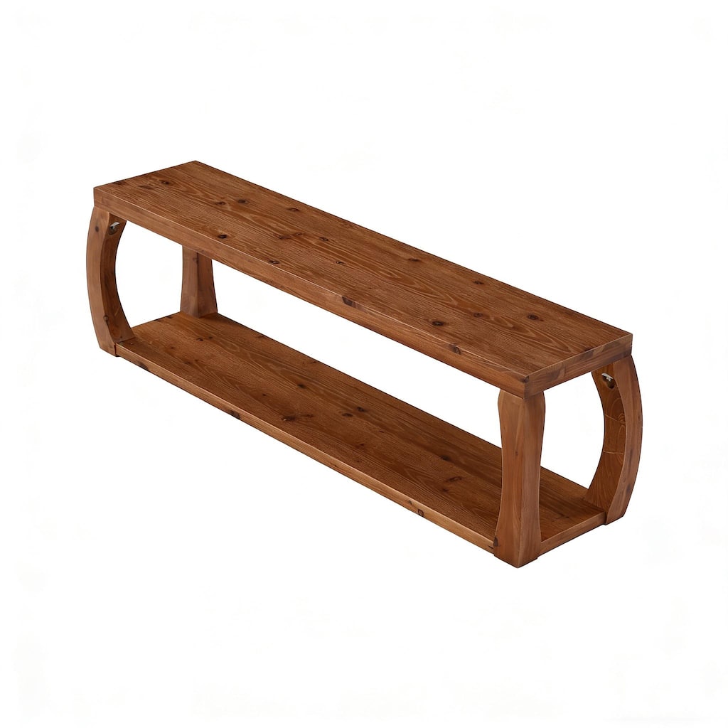59.06" Solid Wood Bench for Entryway, Living Room